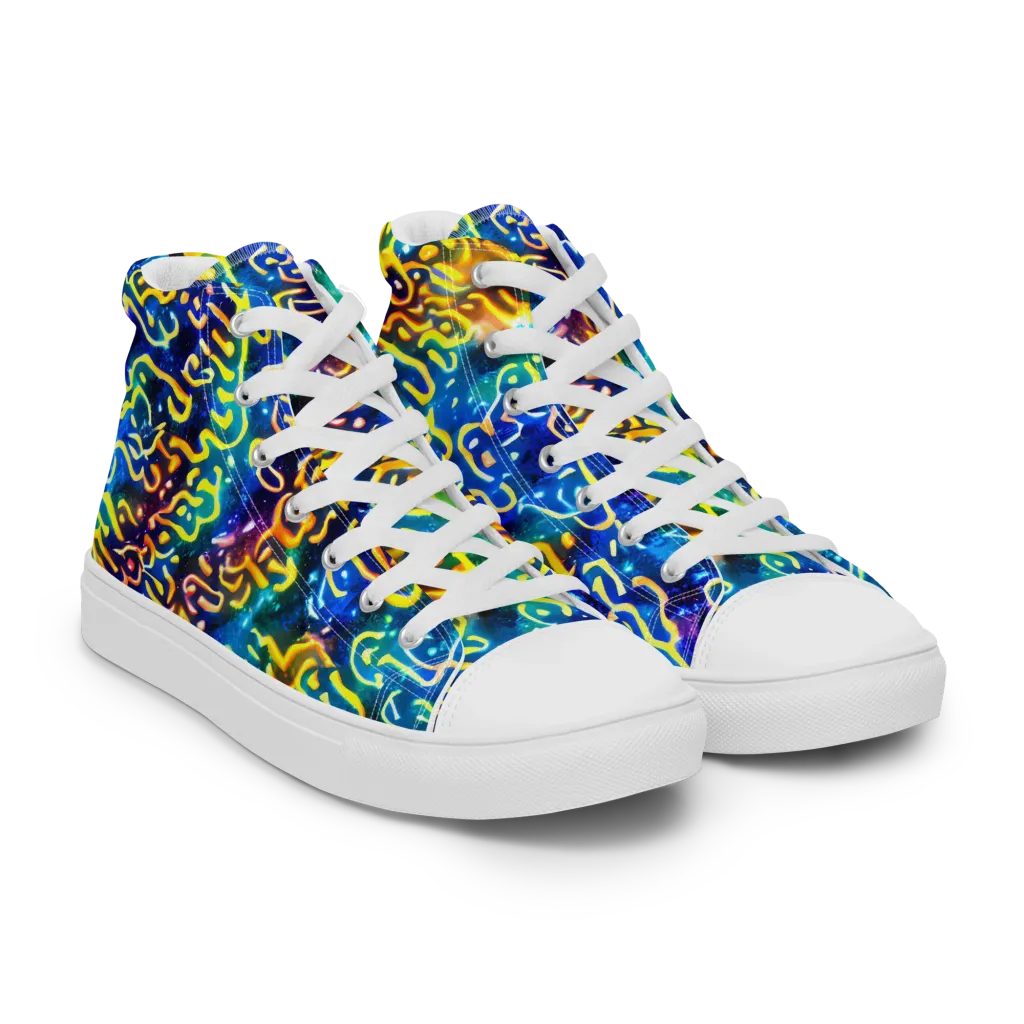 Astral Ampersand on Women's High Top Canvas Shoes — Right Front