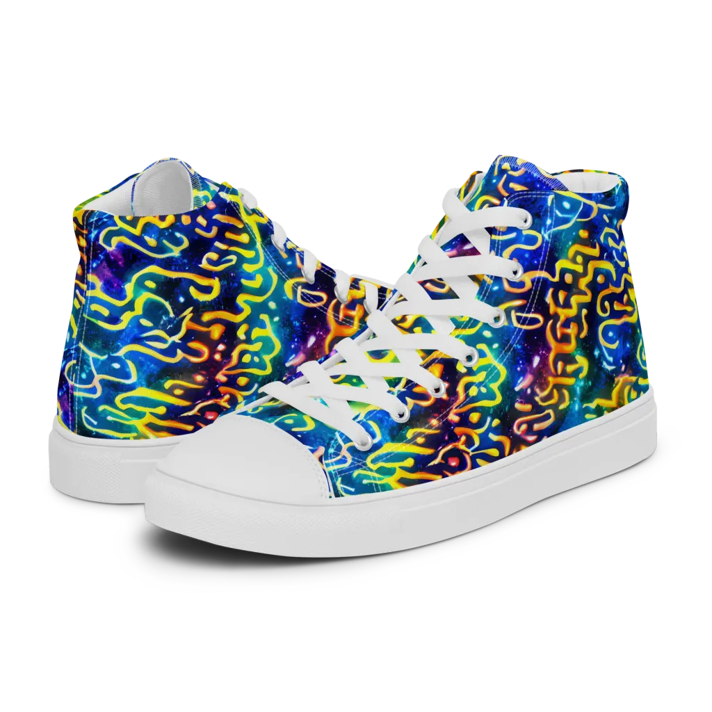 Astral Ampersand on Women's High Top Canvas Shoes — Left