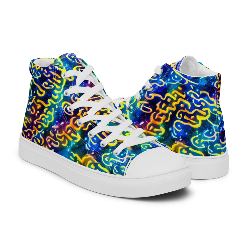 Astral Ampersand on Women's High Top Canvas Shoes — Right