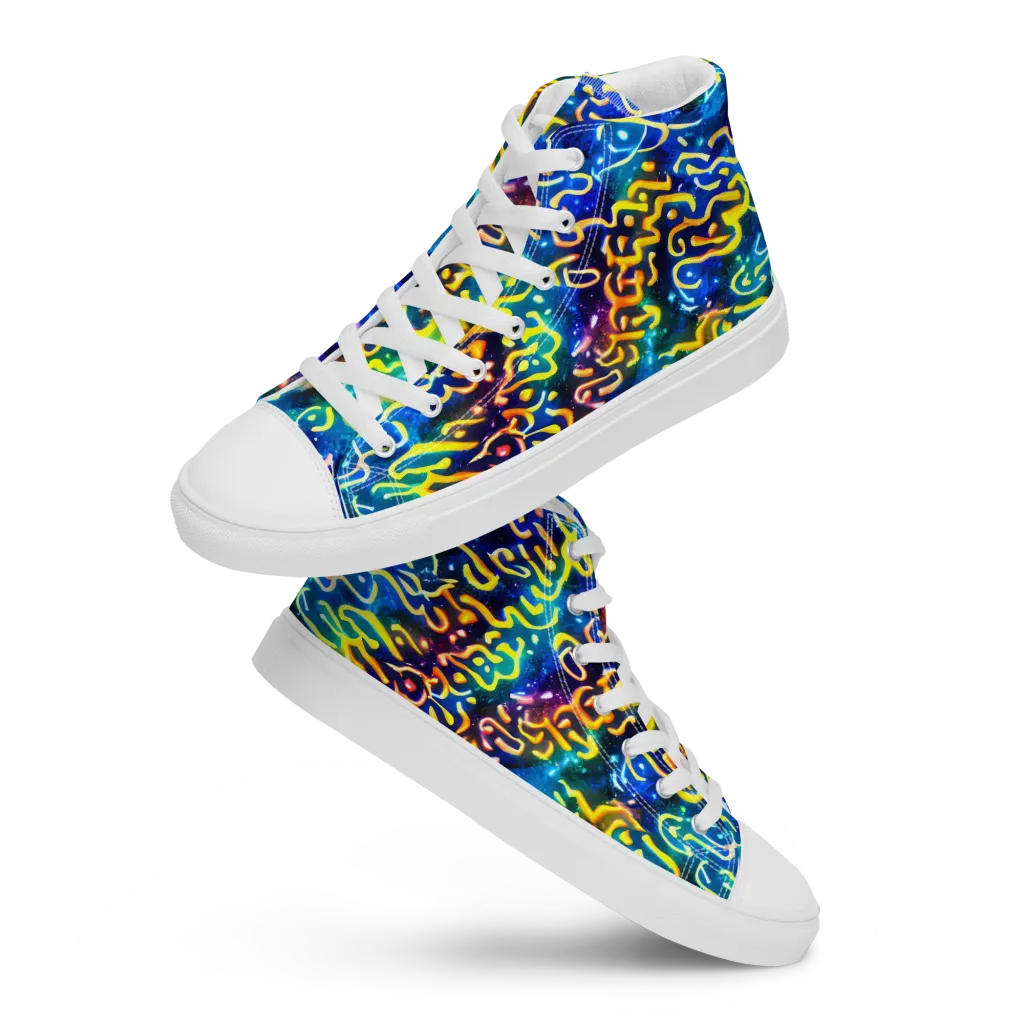 Astral Ampersand on Women's High Top Canvas Shoes — Front