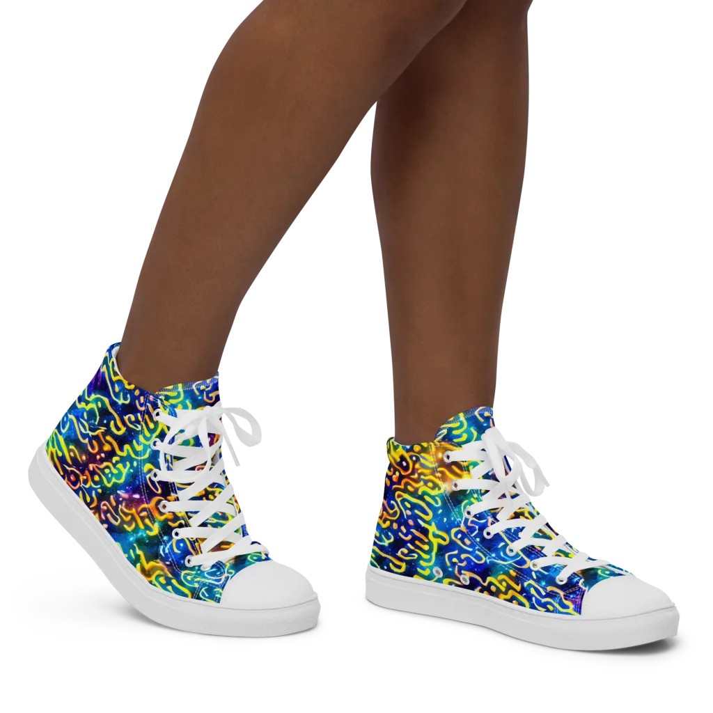 Astral Ampersand on Women's High Top Canvas Shoes — Right
