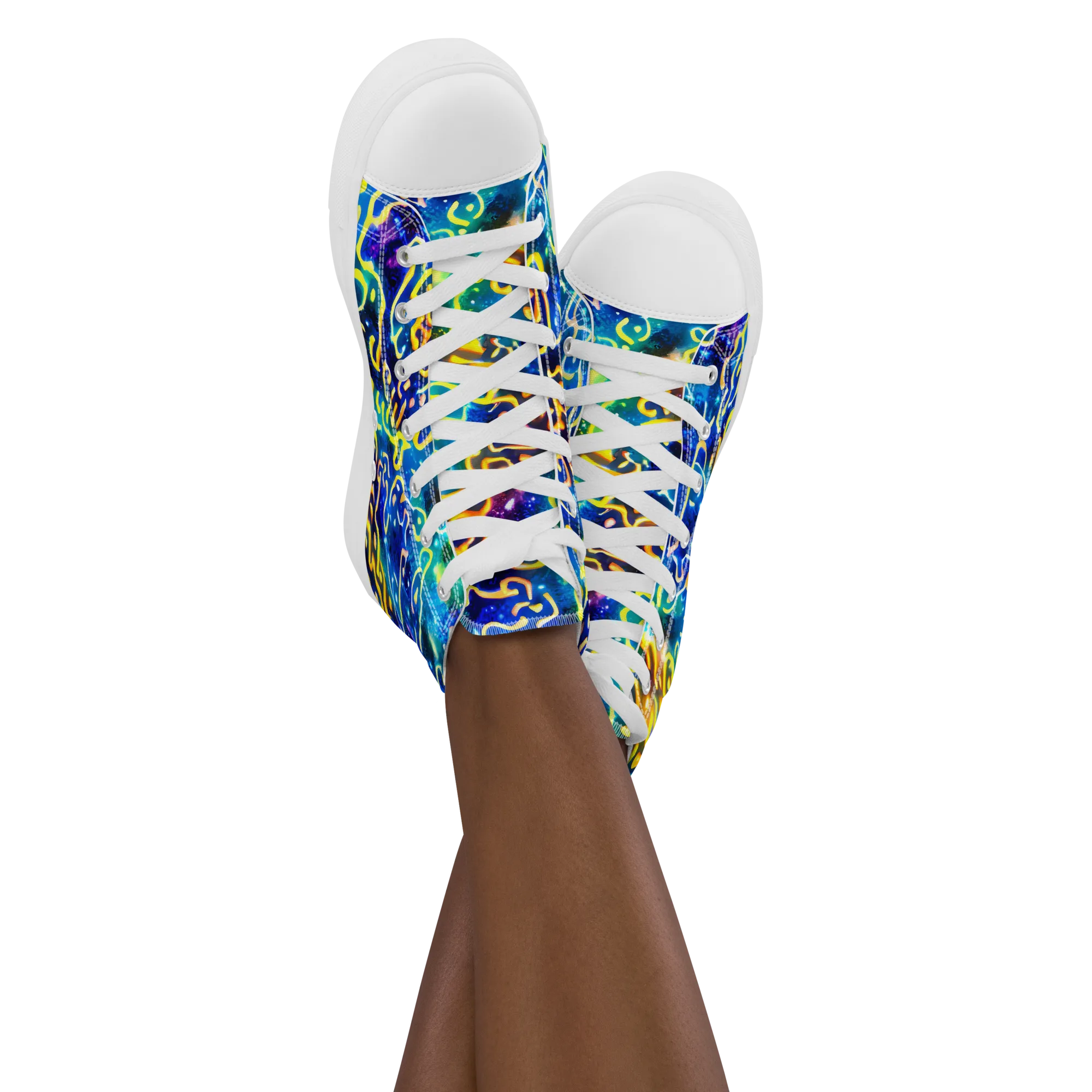 Astral Ampersand on Women's High Top Canvas Shoes — Front