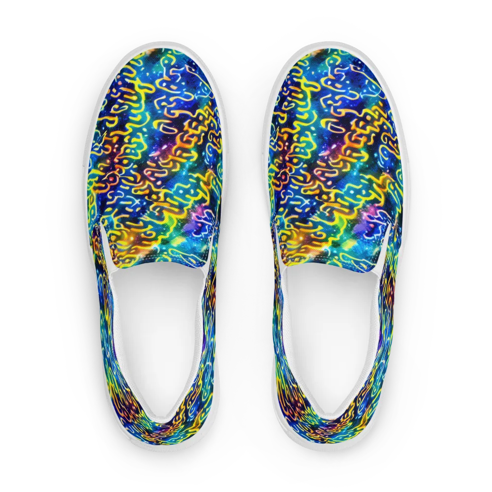 Astral Ampersand on Men's Slip-On Canvas Shoes — Front