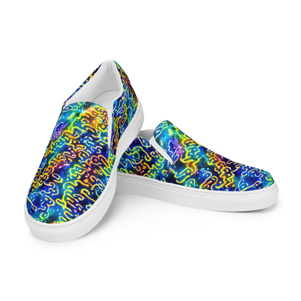 Astral Ampersand on Men's Slip-On Canvas Shoes — Left Front