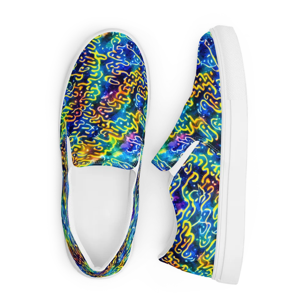 Astral Ampersand on Men's Slip-On Canvas Shoes — Front