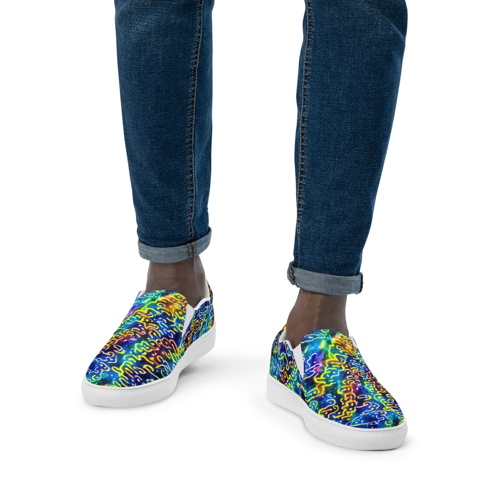 Astral Ampersand on Men's Slip-On Canvas Shoes — Front
