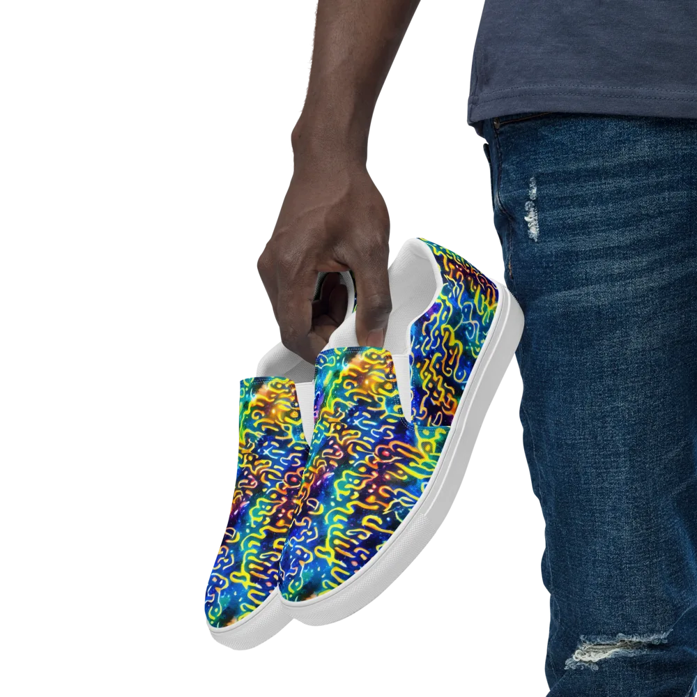 Astral Ampersand on Men's Slip-On Canvas Shoes — Left Front