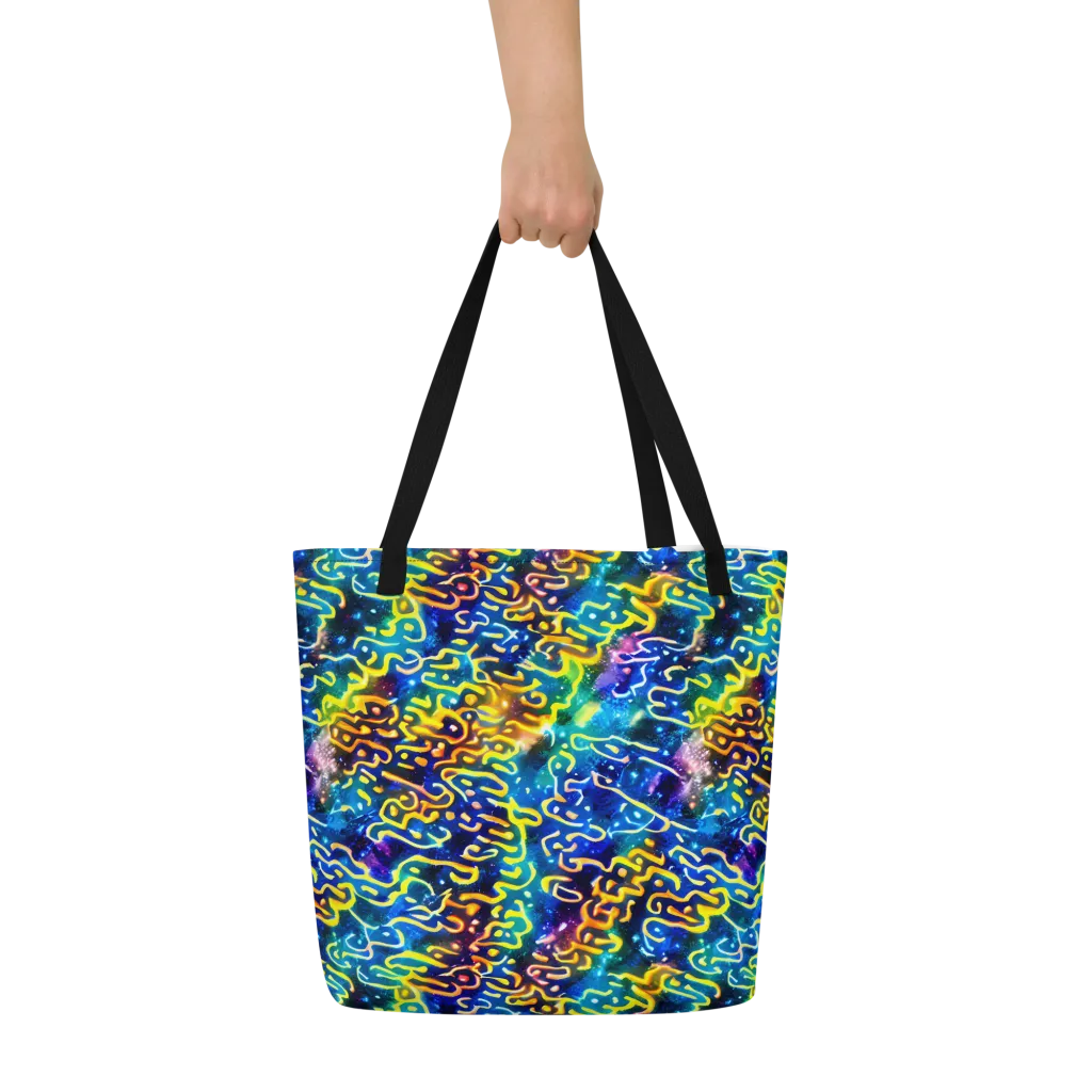 Astral Ampersand on Large Tote Bag W/ Pocket — Front