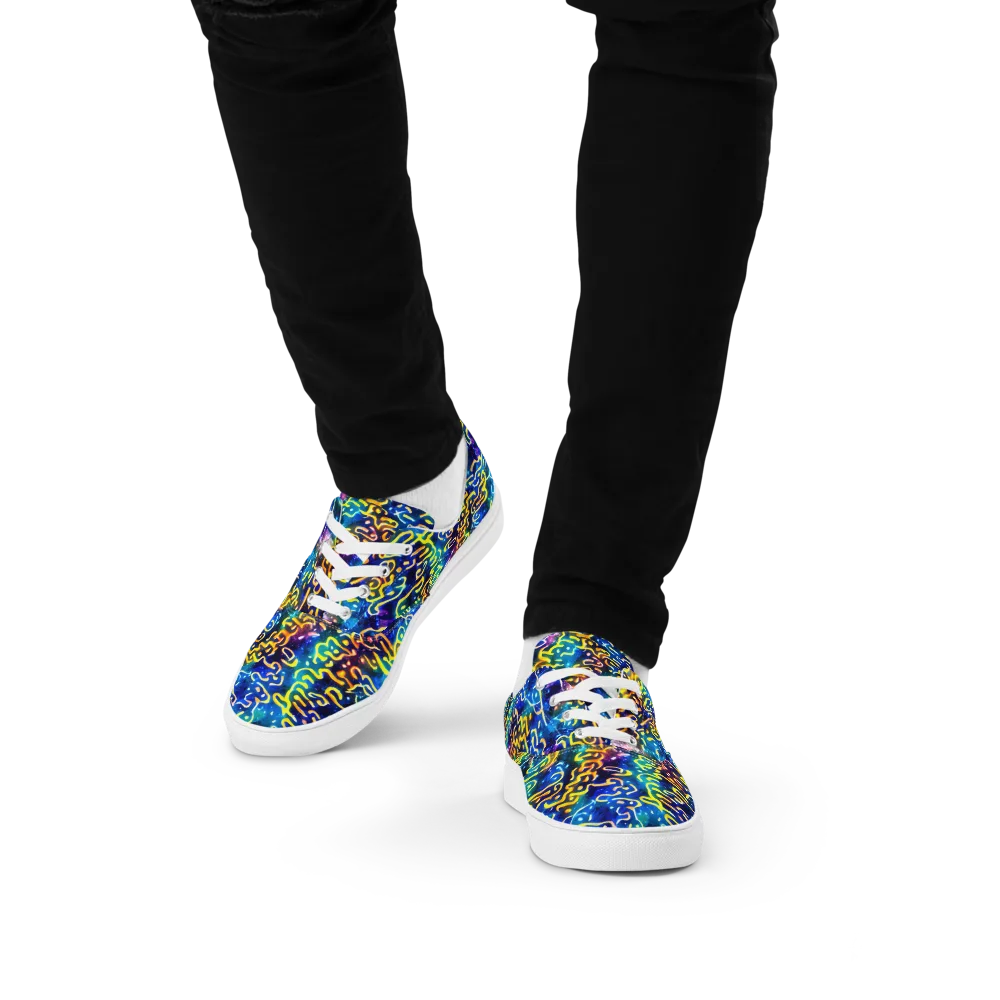 Astral Ampersand on Men's Lace-Up Canvas Shoes — Front