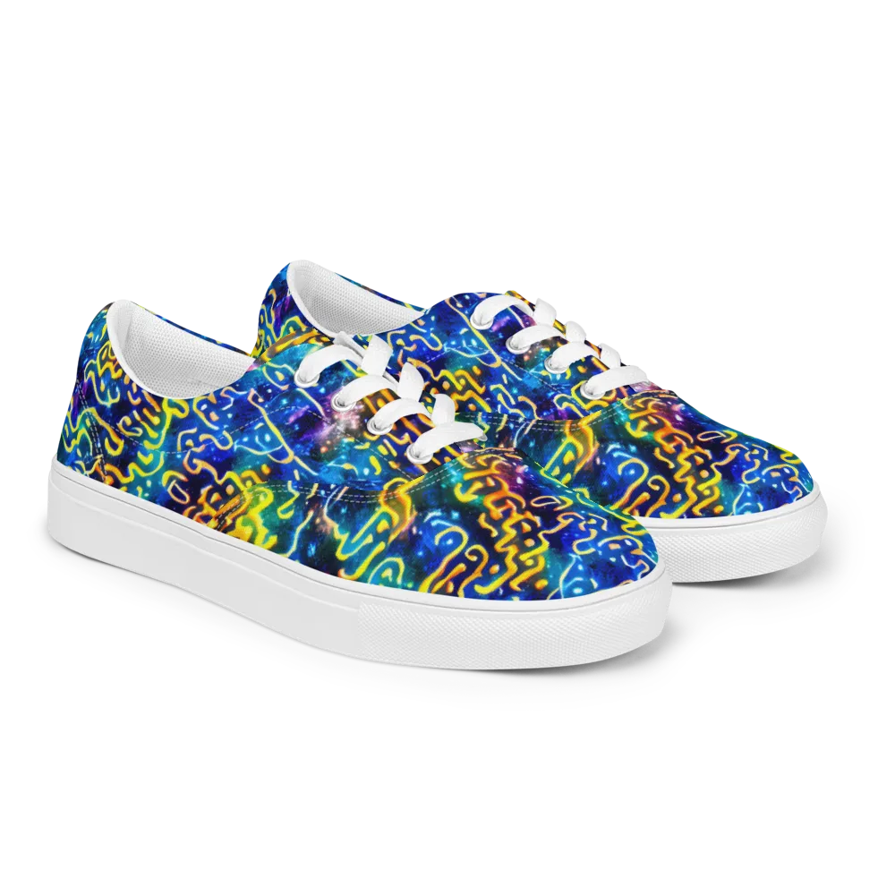 Astral Ampersand on Men's Lace-Up Canvas Shoes — Right Front