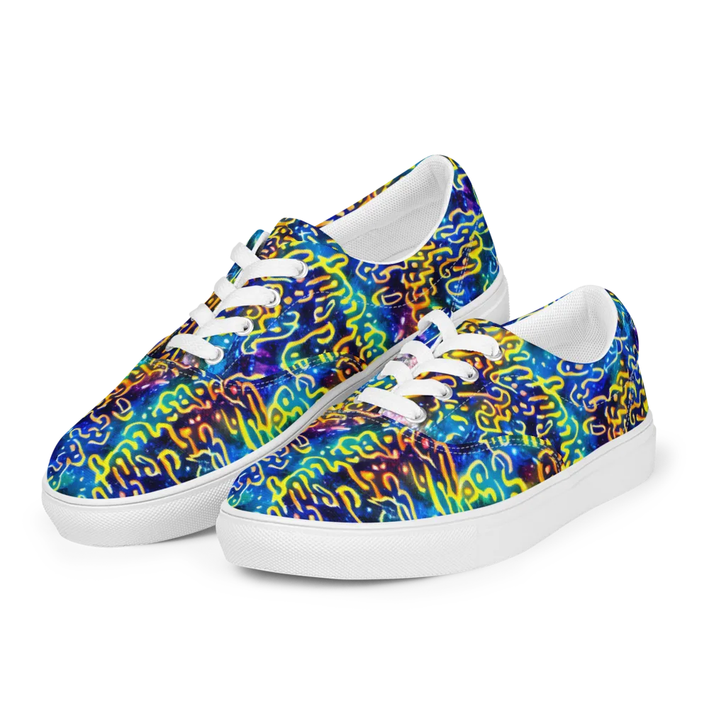 Astral Ampersand on Men's Lace-Up Canvas Shoes — Left Front