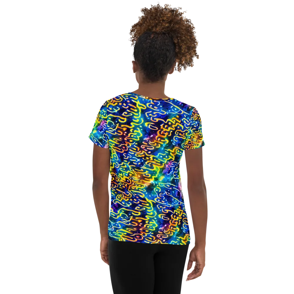 Astral Ampersand on Women's Athletic T-Shirt — Back