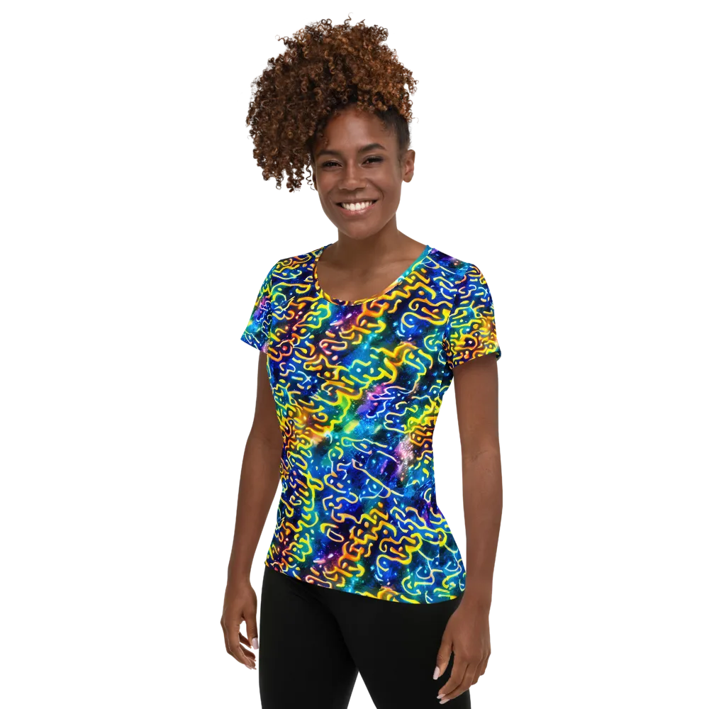 Astral Ampersand on Women's Athletic T-Shirt — Left