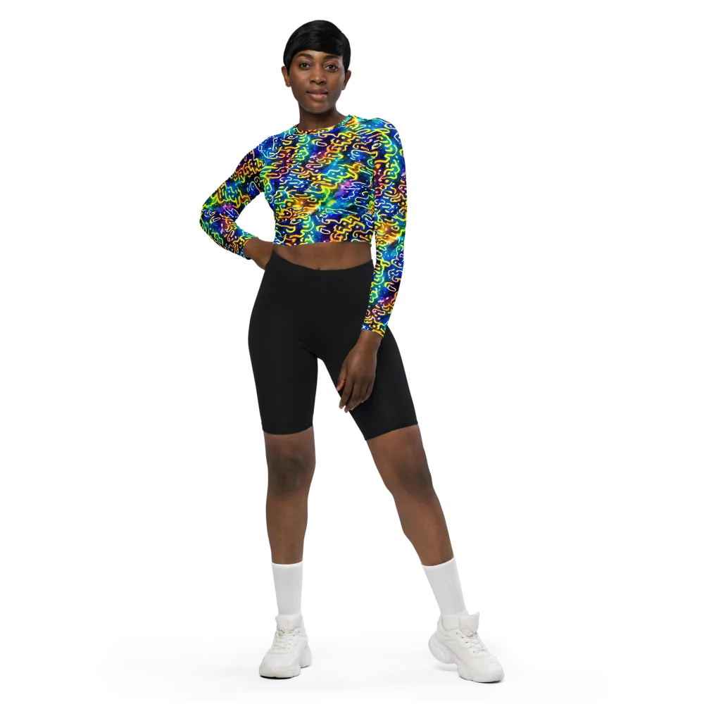 Astral Ampersand on Long Sleeve Crop Top — Front