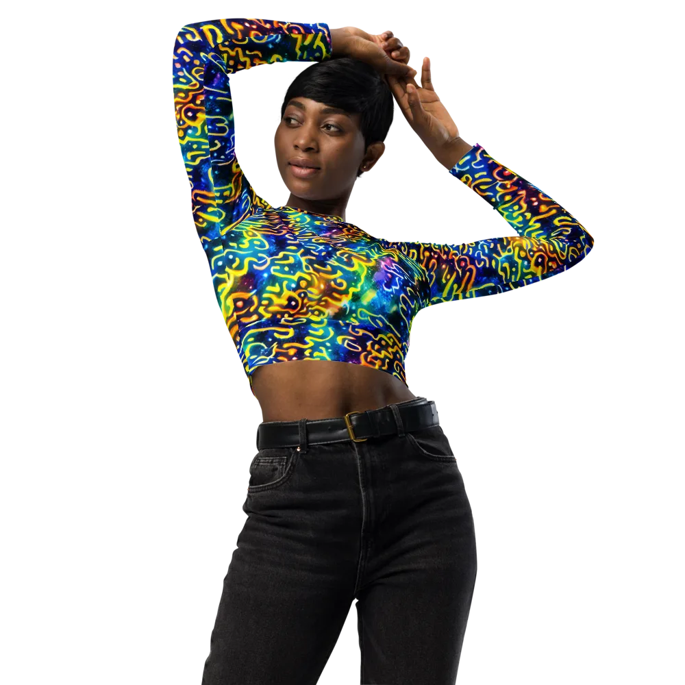 Astral Ampersand on Long Sleeve Crop Top — Front
