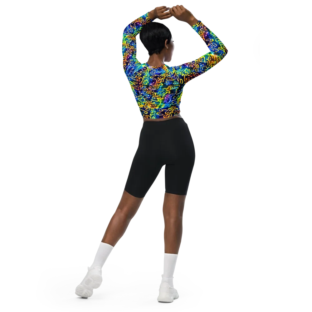Astral Ampersand on Long Sleeve Crop Top — Back