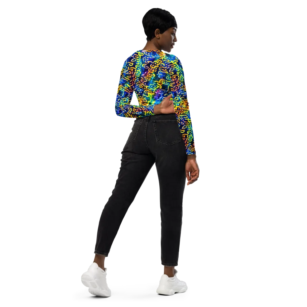 Astral Ampersand on Long Sleeve Crop Top — Right Back