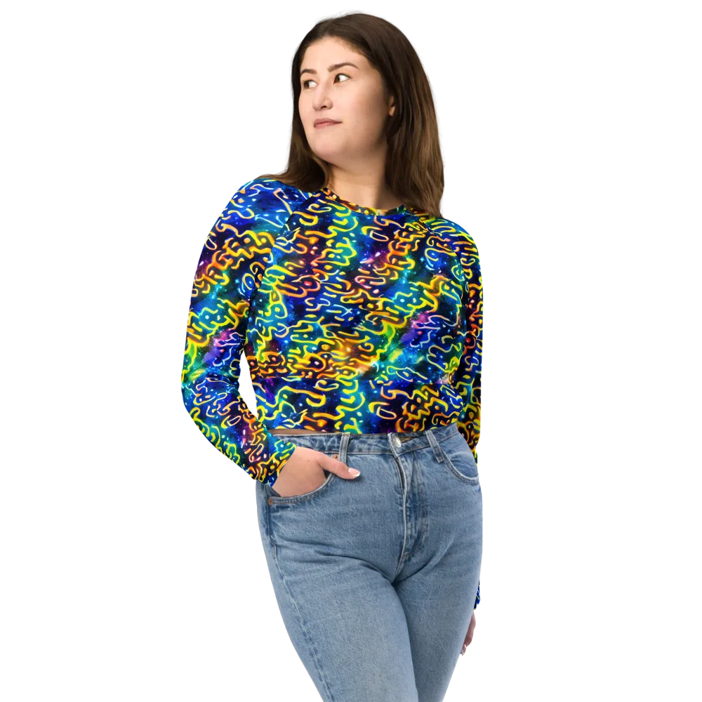 Astral Ampersand on Long Sleeve Crop Top — Front