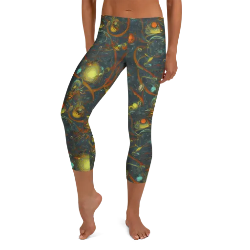 Deepwater Fire on a Capri Leggings