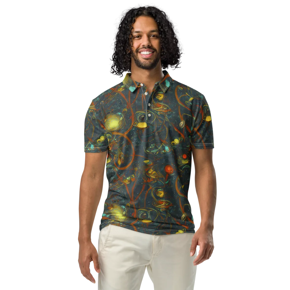 Deepwater Fire on Men's Slim Fit Polo Shirt — Front