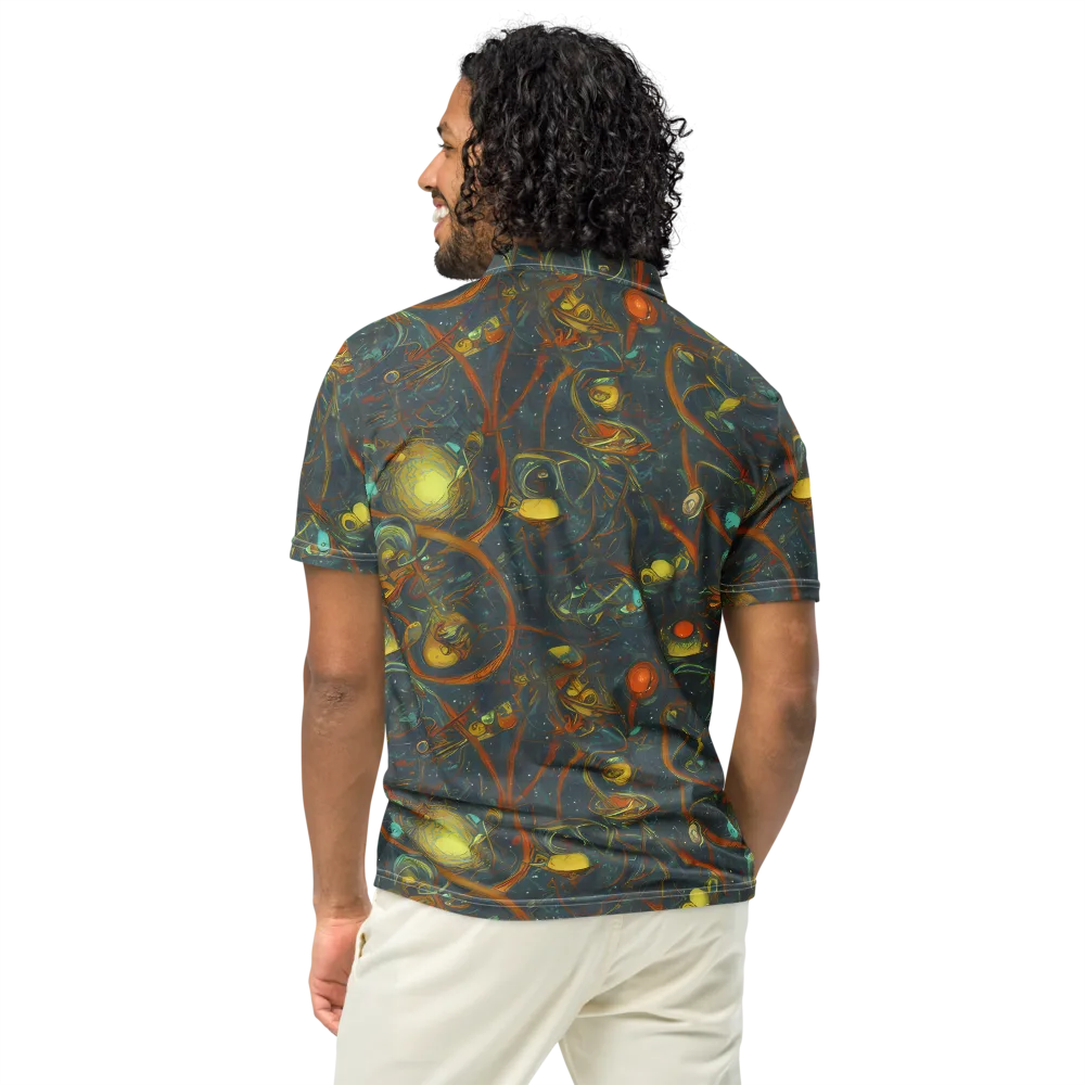 Deepwater Fire on Men's Slim Fit Polo Shirt — Back