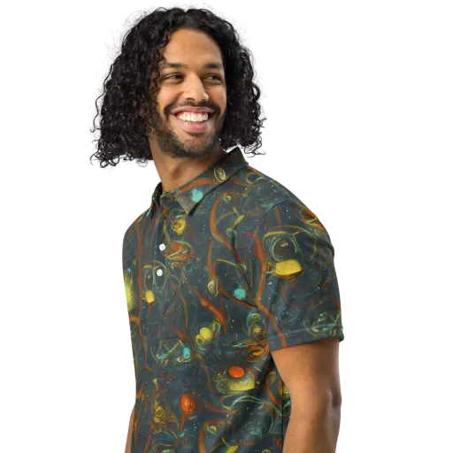 Deepwater Fire on a Men's Slim Fit Polo Shirt