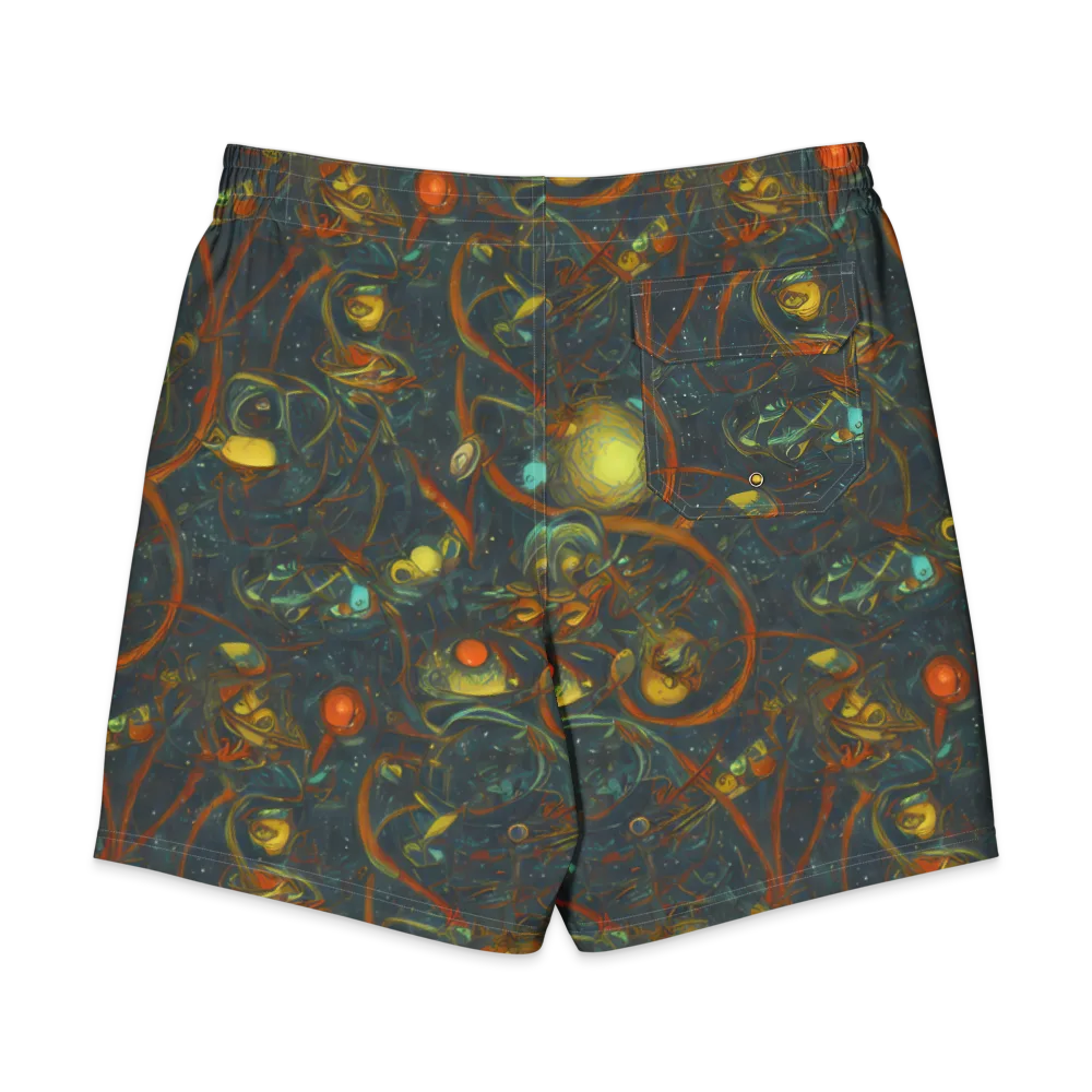 Deepwater Fire on Men's Board Shorts — Back