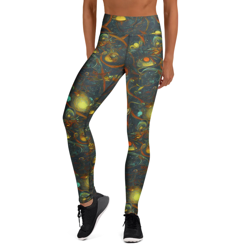 Deepwater Fire on Yoga Leggings — Front