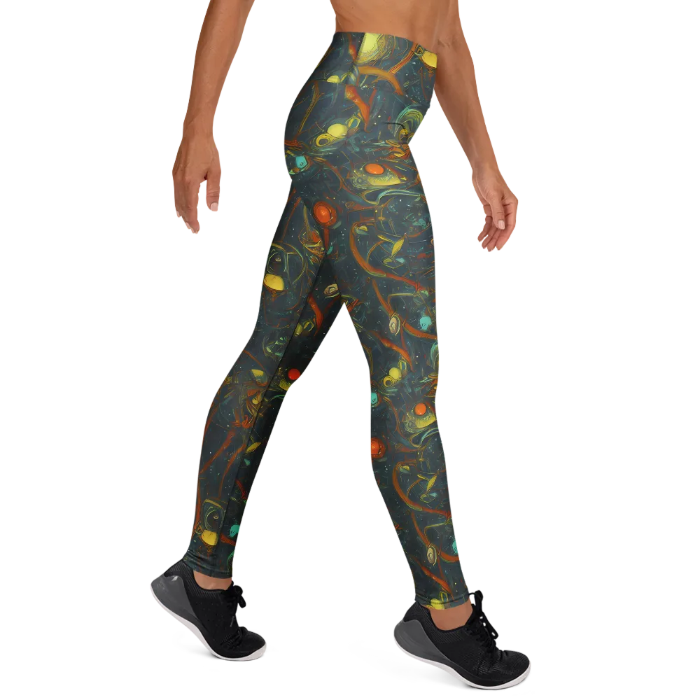 Deepwater Fire on Yoga Leggings — Right