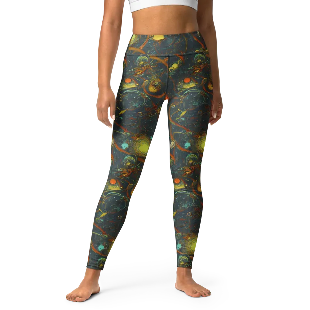 Deepwater Fire on Yoga Leggings — Front