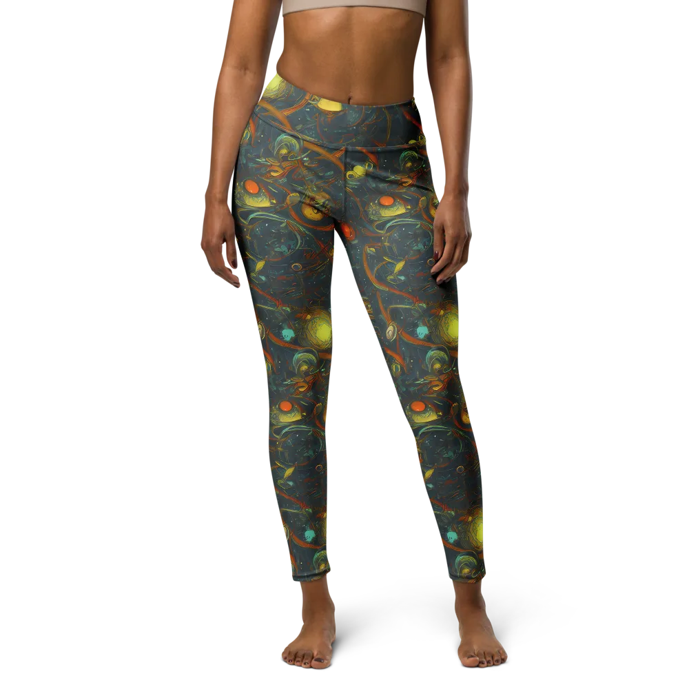Deepwater Fire on Yoga Leggings — Front