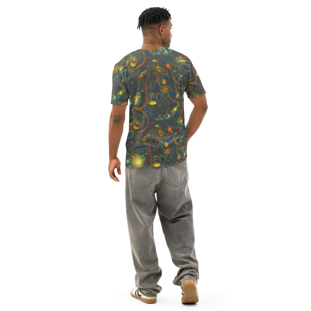 Deepwater Fire on Men's Cotton Crew Neck T-Shirt — Back