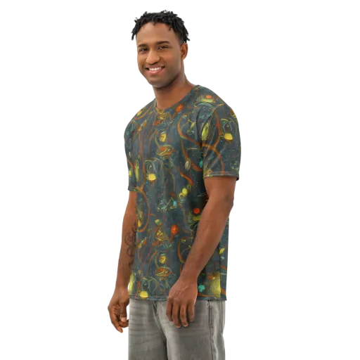 Deepwater Fire on a Men's Cotton Crew Neck T-Shirt