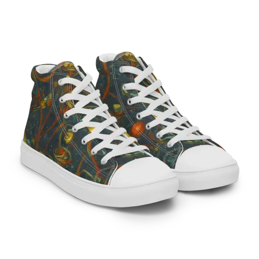 Deepwater Fire on a Women's High Top Canvas Shoes