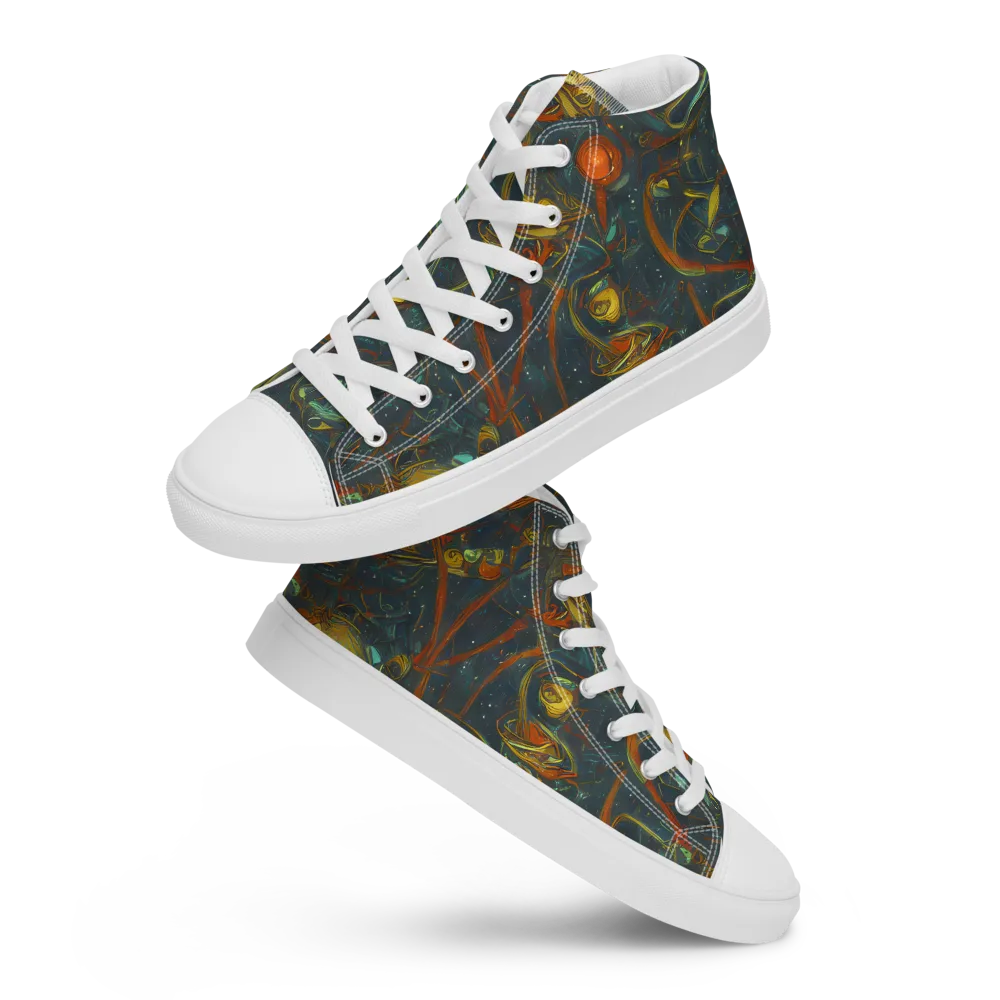 Deepwater Fire on Women's High Top Canvas Shoes — Front
