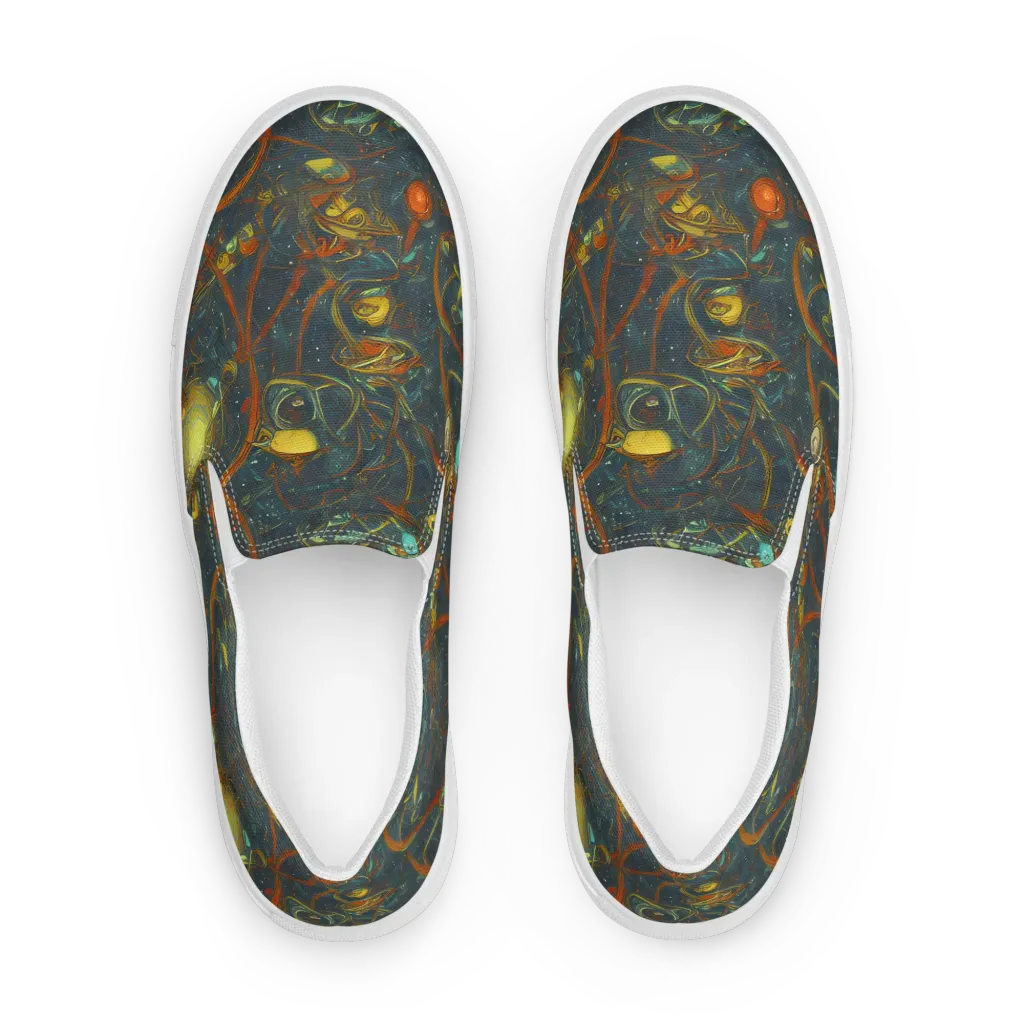 Deepwater Fire on Men's Slip-On Canvas Shoes — Front