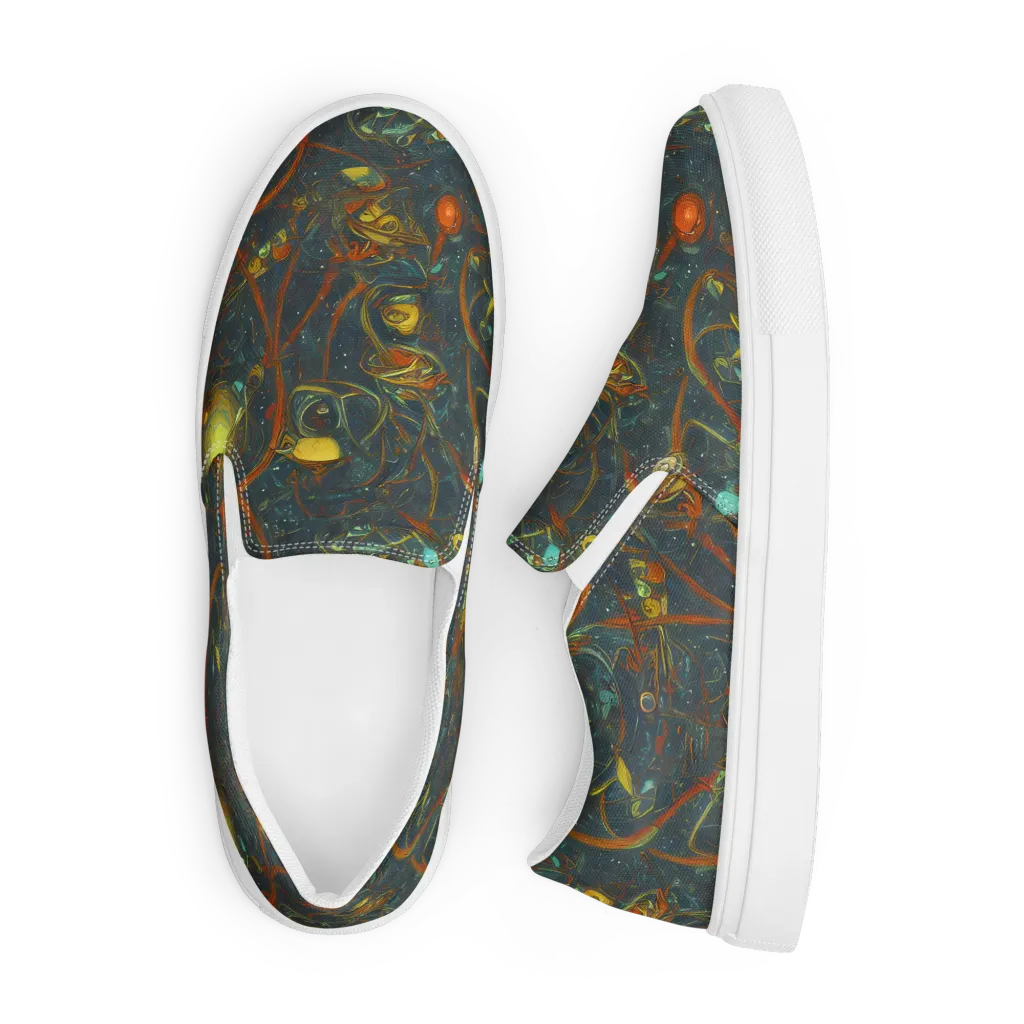 Deepwater Fire on Men's Slip-On Canvas Shoes — Front