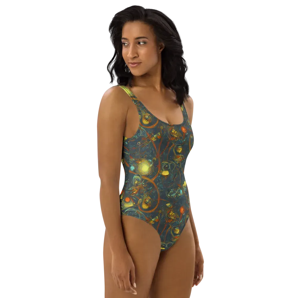 Deepwater Fire on One-Piece Swimsuit — Right