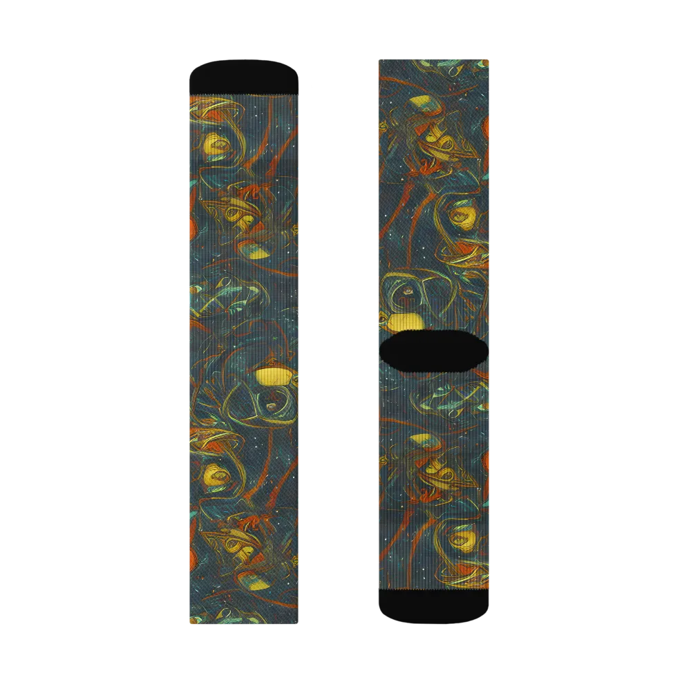 Deepwater Fire on Socks — Right Sock