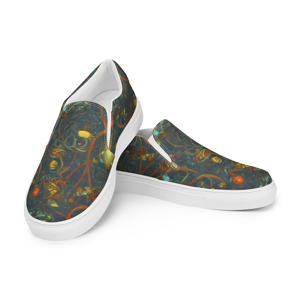 Deepwater Fire on Women's Slip-On Canvas Shoes — Left Front