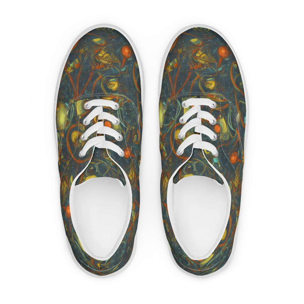 Deepwater Fire on Men's Lace-Up Canvas Shoes — Front