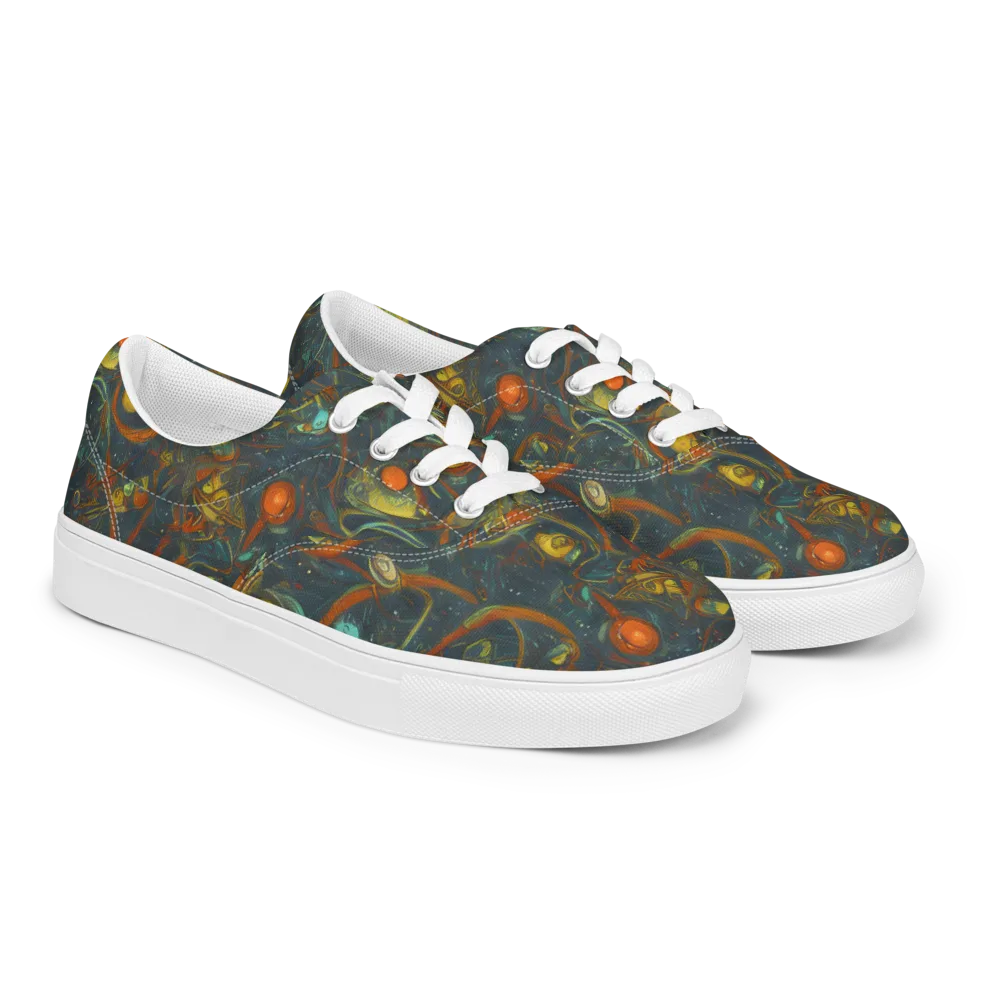 Deepwater Fire on Men's Lace-Up Canvas Shoes — Right Front