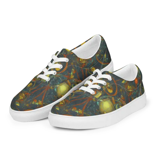 Deepwater Fire on a Men's Lace-Up Canvas Shoes