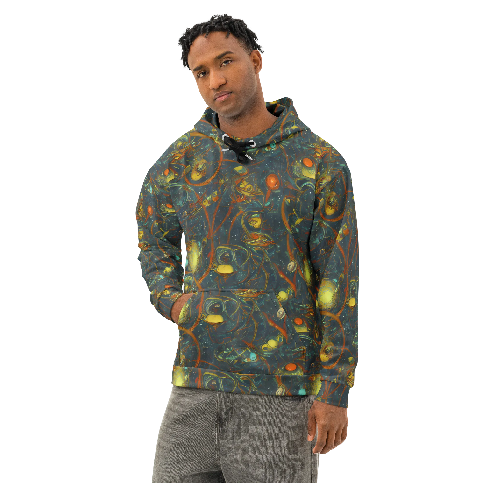 Deepwater Fire on Cotton Hoodie — Left Front