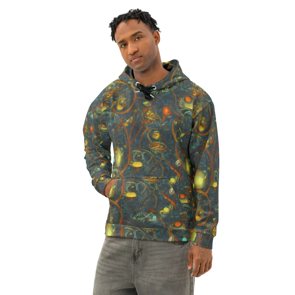 Deepwater Fire on Cotton Hoodie — Left Front