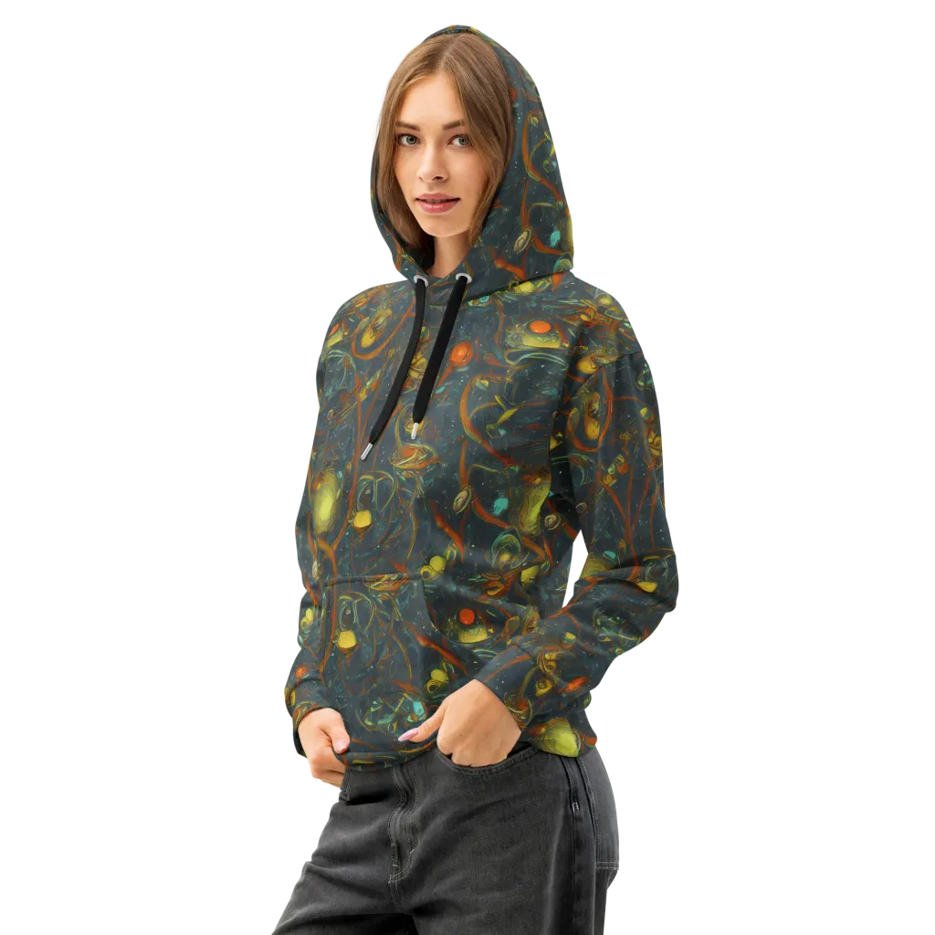Deepwater Fire on Cotton Hoodie — Left Front