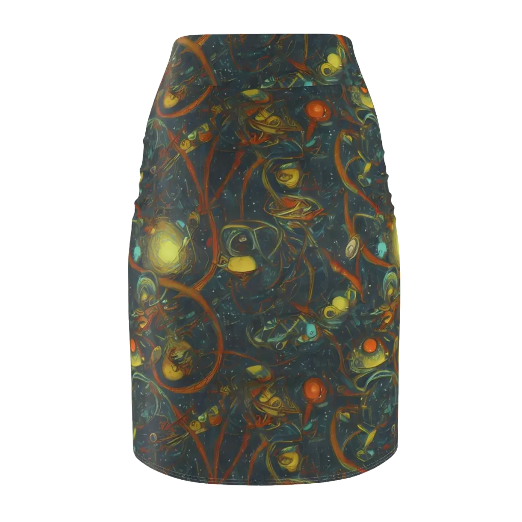 Deepwater Fire on Pencil Skirt — Back
