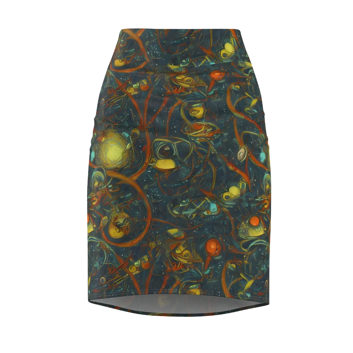Deepwater Fire on Pencil Skirt — Front