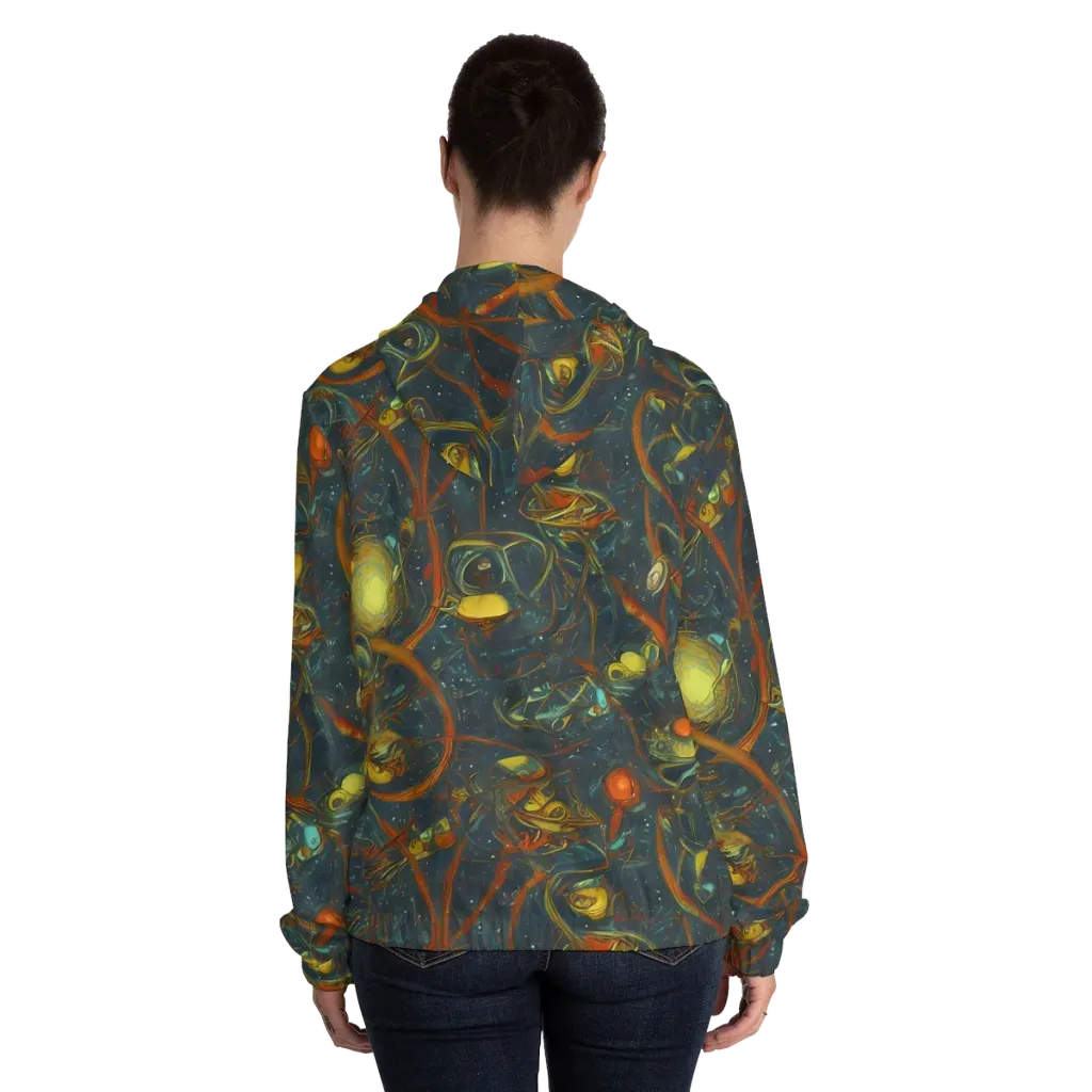 Deepwater Fire on Women's Full-Zip Hoodie — Back On Person