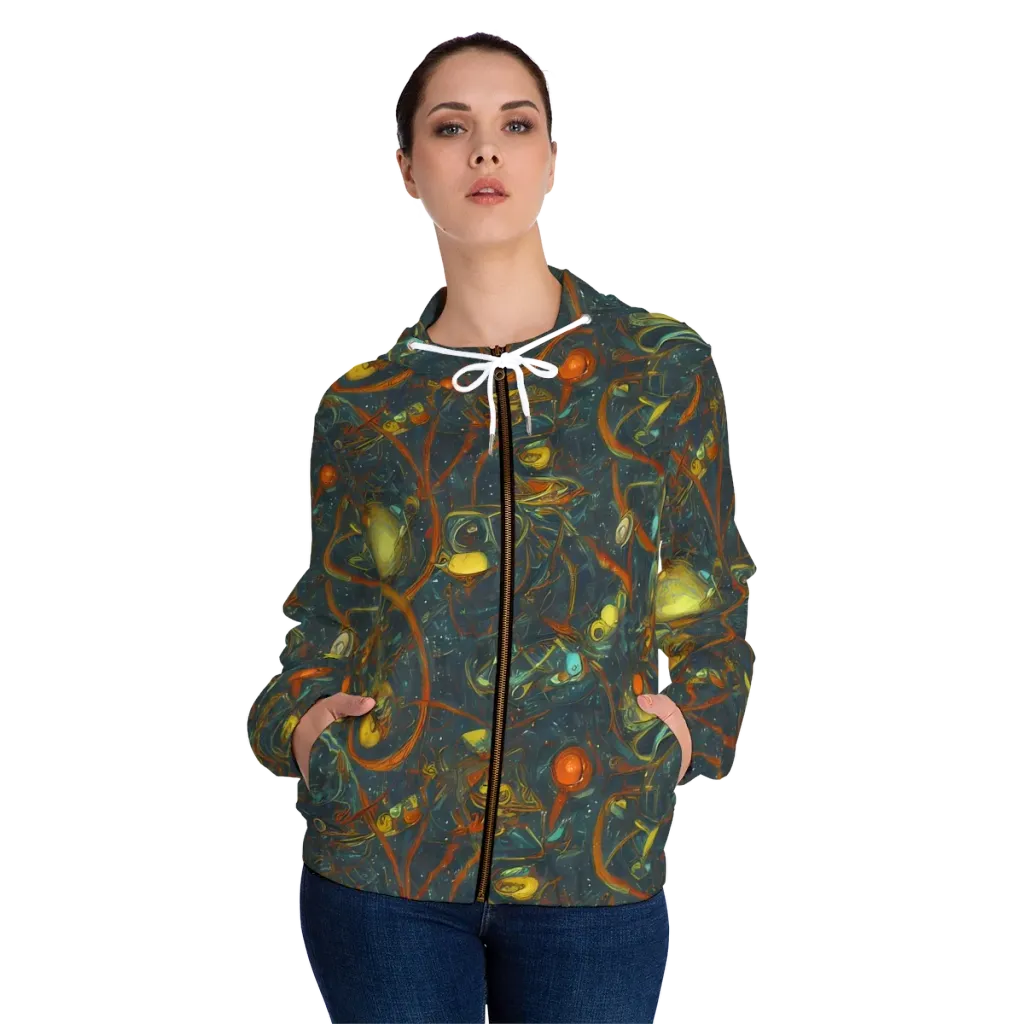 Deepwater Fire on Women's Full-Zip Hoodie — Front On Person